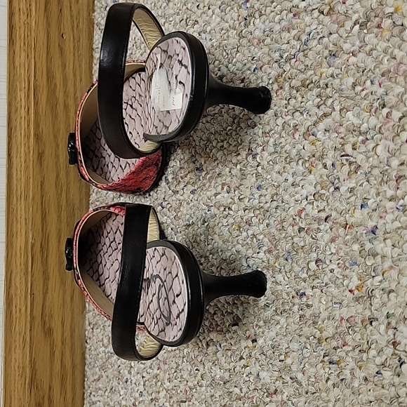 Cavalli Class Pink Black Python Kitten Heels Sz 37 2.5" Heel (US 6.5) - Picture 3 of 8
